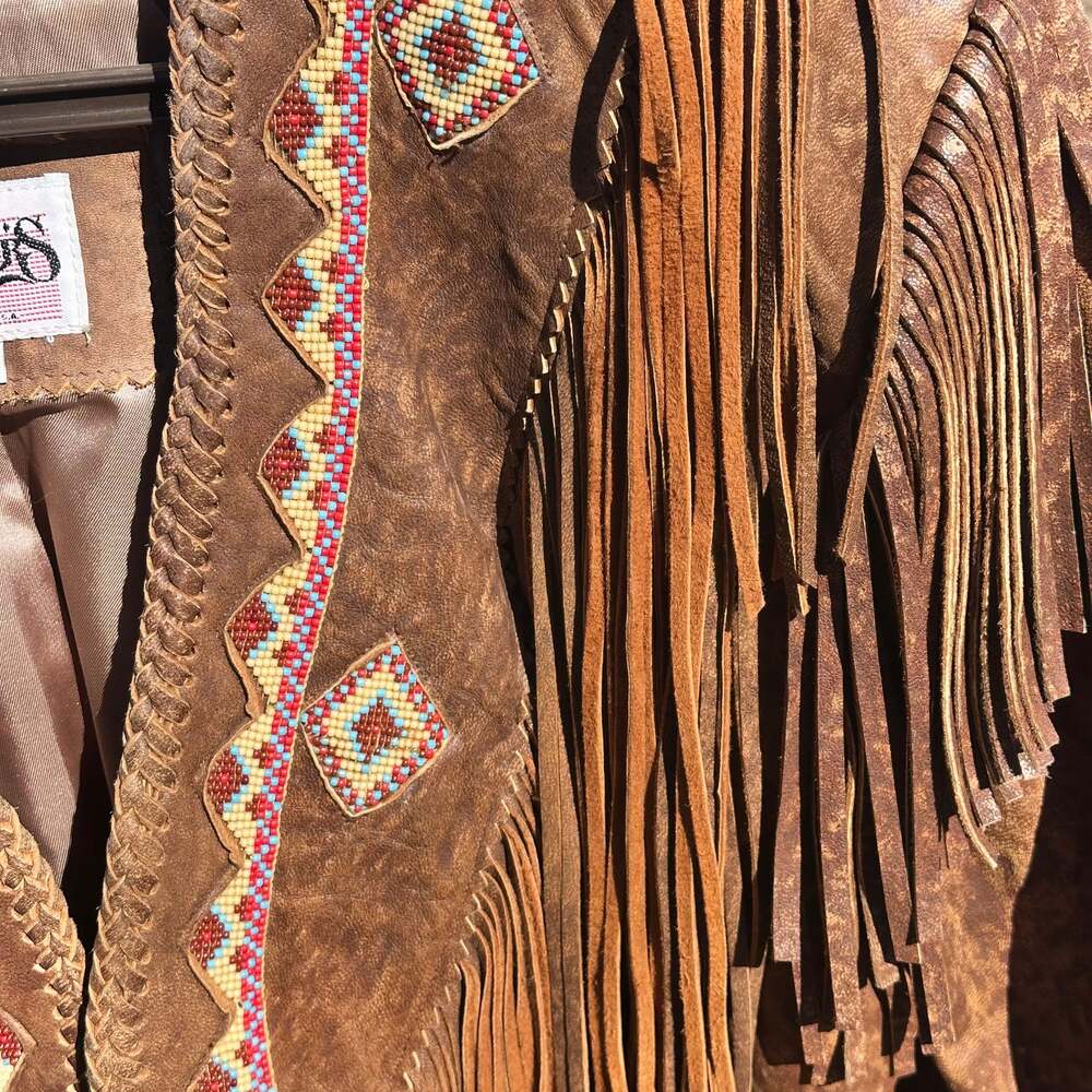 Vintage Leather Western Fringe Jacket - Picture 3 of 8